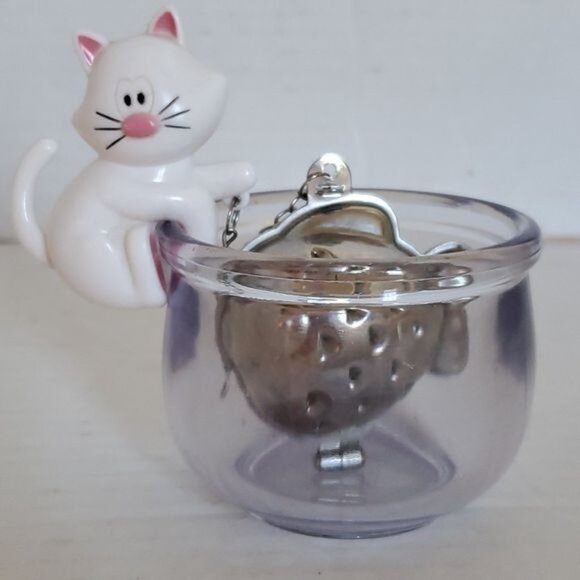 Josie Cat Hanging Loose Tea BALL Infuser Fish Bowl Dish - Picture 8 of 11
